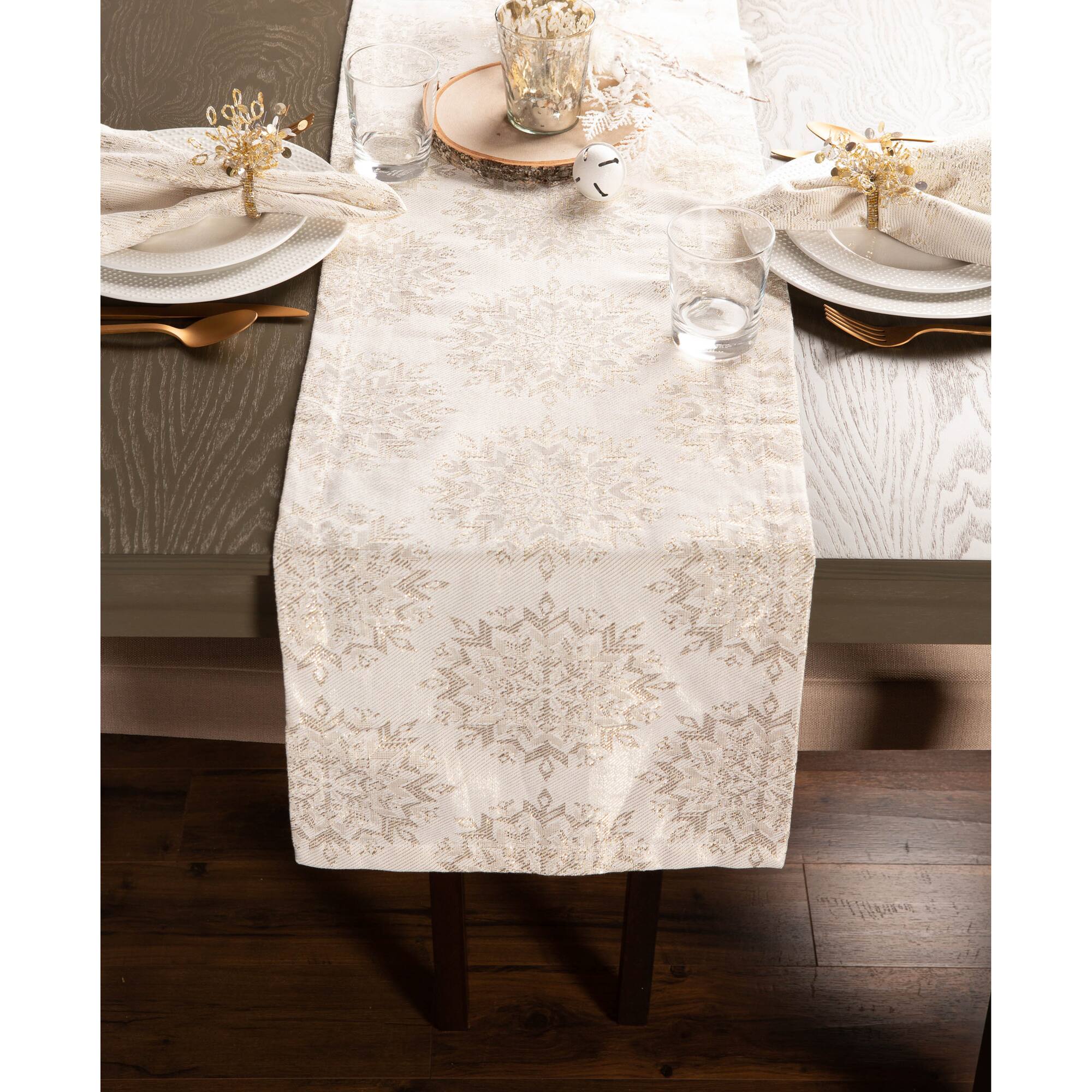 DII® 72'' Winter Sparkle Jacquard Table Runner